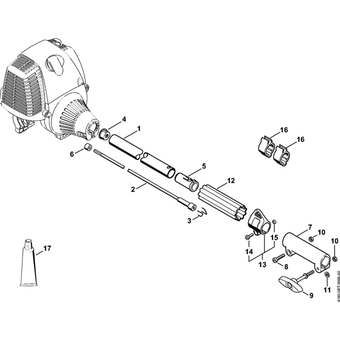 Drive tube assembly for Stihl KM100 KM100R KM110R KombiEngine L&S