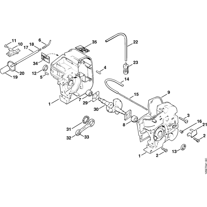 Crankcase Assembly for Stihl 009 Gasoline Chainsaws L&S Engineers