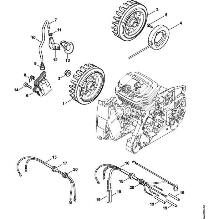 Ignition system & Wiring harness Assembly for Stihl MS461 Chainsaws L