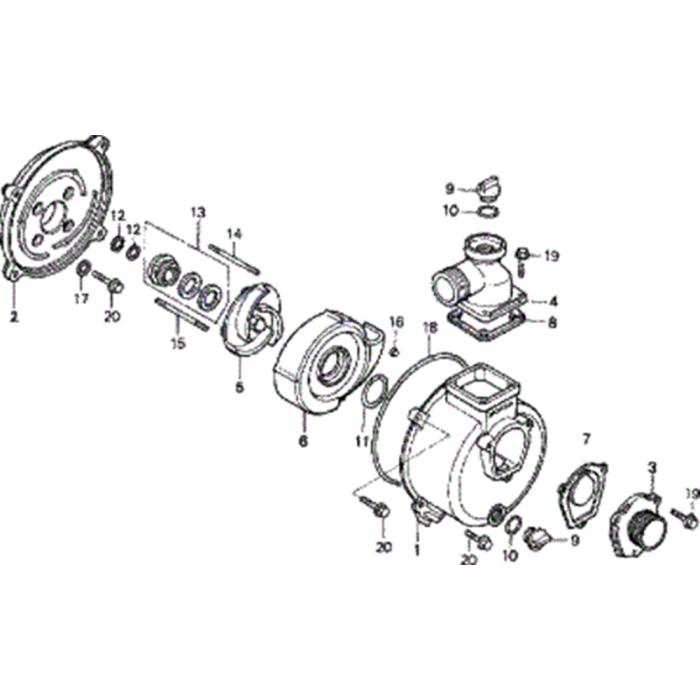 Pump Assembly For Honda Wb20xt Water Pump Lands Engineers