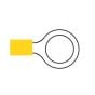 Yellow Pre-Insulated Ring Terminals - 13.00mm (Pack of 50) - 0-001-39