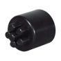 Black PVC Conduit End Cap for Convoluted Tubing - 13NW 6 Outlets (Pack of 10) - 0-326-91