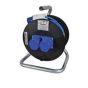 16A 230V Blue Mains Extension Reel - 25m - 0-684-25