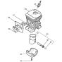 Cylinder Piston Assembly for Husqvarna 136 Chainsaw