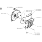 Fan Assembly For Husqvarna 140B Leaf Blowers