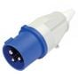 240v Trailing Cable Plug, Size: 16 Amp, Colour: Blue, BS Approved 