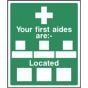 "Your First Aides Are" Sign - 400mm x 300mm, Self-Adhesive Sign