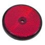 Red Rear Reflector, 60mm Diameter, Fixing Hole Diam: 5mm