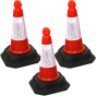 Thermoplastic 30" Traffic Cone / Bollard - Pack of 3