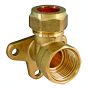 15mm Compression to 1/2" Female Brass Wallplate Elbow for 1/2" Babcock Tap