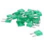 Mini Blade Fuses, Green 30 Amp, Pack of 25