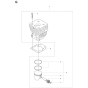 Cylinder Piston Assembly for Husqvarna 241RJ Brushcutters