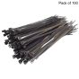 Black Cable Ties 7.6mm x 300mm, 100 Pack