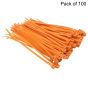 Orange Cable Ties 4.8mm x 200mm, 100 Pack