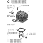 Cylinder Piston Assembly for Husqvarna 250RX Brushcutters