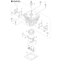 Cylinder Piston Assembly for Husqvarna 253R Brushcutters