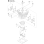 Cylinder Piston Assembly for Husqvarna 253RJ Brushcutters