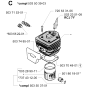 Cylinder Piston Assembly for Husqvarna 254 Chainsaws