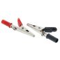 Small Crocodile Clips Rating: 5amp, Pair of 1 Red & 1 Black