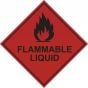 Flammable Liquid Hazard Warning Diamond Label - 100mm x 100mm - Self Adhesive