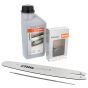 14" 3/8"P 1.1mm (.043") Chain Bar Oil & File Kit for Stihl MS170 Chainsaws