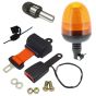 Seatbelt Warning System LED Amber Flexi DIN Beacon c/w Weld On Spigot