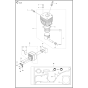 Cylinder, Piston & Muffler Assembly for Husqvarna 3122k Disc Cutters