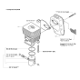 Cylinder, Piston & Muffler for Husqvarna 323 C Trimmer/ Edgers