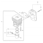 Cylinder, Piston & Muffler for Husqvarna 323 EX Trimmer/ Edgers