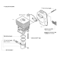 Cylinder, Piston & Muffler for Husqvarna 323 L Trimmer/ Edgers