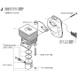 Cylinder, Piston & Muffler Assembly for Husqvarna 323P Pole Pruners