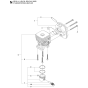 Cylinder, Piston & Muffler Assembly For Husqvarna 323RII Brushcutter