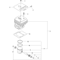 Cylinder Piston Assembly for Husqvarna 360BT Leaf Blower