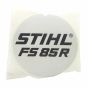 Model Plate for Stihl FS85R - 4137 967 1531