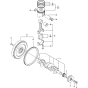 Crankshaft and Piston Assembly for Yanmar 4TNV84-KWA Engine