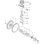 Crankshaft and Piston Assembly for Yanmar 4TNV84T-KWA Engine