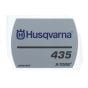 Label for Husqvarna 435, 435E, 435II Chainsaws - 504 54 68-01