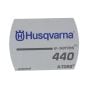 Label/ Decal for Husqvarna 440E, 440EII Chainsaws - 544 46 36-01