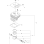 Cylinder Piston Assembly for Husqvarna 560BTS Leaf Blower