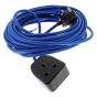 14M Extension Lead - 13Amp 1.5mm VDE approved Cable - Blue indicating 240V