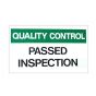 300x200mm "Passed Inspection" Quality Control Sign