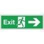 Fire Exit Sign Semi Rigid Plastic 400mm x 150mm