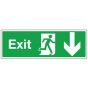 'Fire Exit' Sign Semi Rigid Plastic 400mm x 150mm