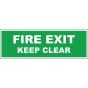 Fire Exit Keep Clear Sign Self Adhesive 400x150mm