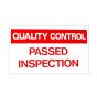 Red & White "Passed Inspection" Quality Control Sign (600 x 450mm)