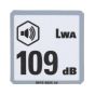 Label, Sound Level 109dB for Atlas Copco Cobra TT, Cobra PROi, Cobro Pro Breakers - 8915 0025 24