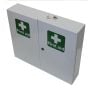 Metal First Aid Cabinet Double Doors Lockable Storage 60 X 13 X 50cms White