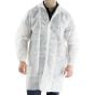 Disposable Visitors Coat Polyprop with Collar Velcro Fastening White