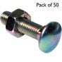 Metric Coach Bolts, Zinc Plated, M10 x 75, Pack of 50