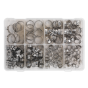 O-Clip Single Ear Assortment 160pc Stainless Steel Sealey Part No. AB043SE